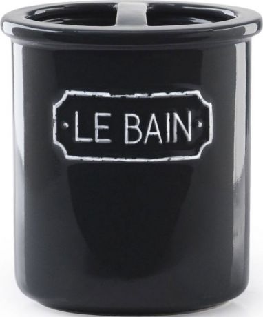 Стакан для зубных щеток Wess "Le Bain" gris, с разделителем, цвет: серый. G86-80
