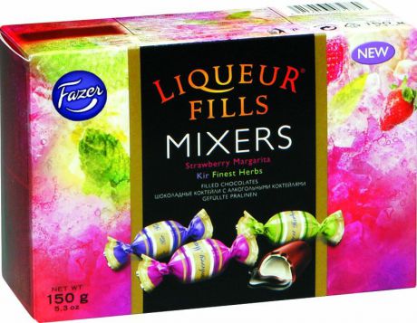 Fazer Liqueur Fills Mixers конфеты шоколадные с алкогольными коктейлями, 150 г