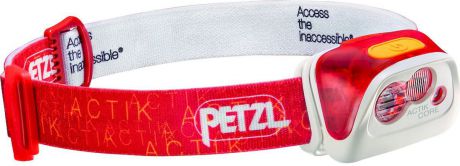 Фонарь налобный Petzl "Actik Core", LED, цвет: красный
