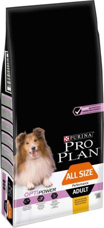 Корм сухой Pro Plan "Performance", для активных собак, с курицей и рисом, 14 кг