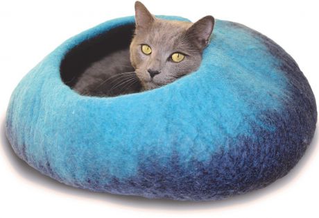 Домик для животных Dharma Dog Karma Cat "Омбре", цвет: синий, бирюзовый