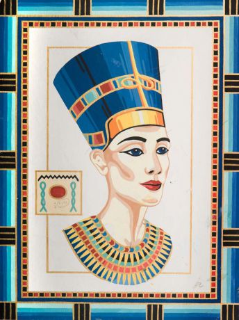 Канва с нанесенным рисунком Grafitec "Королева Нефертити", жесткая, для вышивания гобеленовым швом, 30 x 40 см