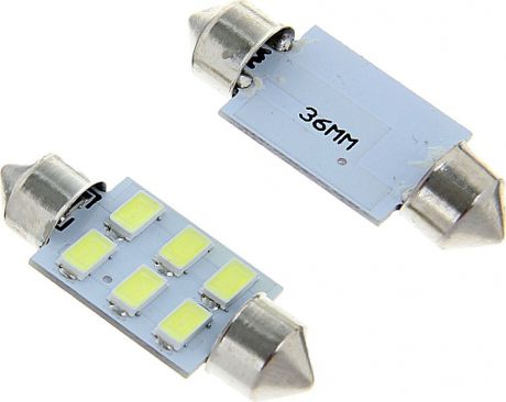 Комплект светодиодных ламп Torso C5W, 36 мм, 12 В, 6 SMD-5630, свет белый, 2 шт. 1059226