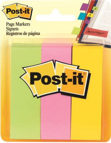 Закладки клейкие Post-it, 494572, 3 цвета по 100 листов