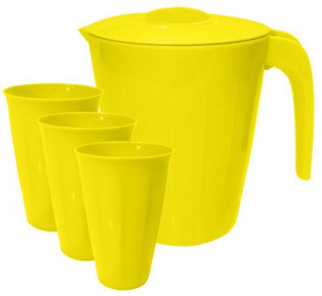 Набор Кувшин Giaretti "Bono" 1,9 л + стаканы 0,35 л, 3 шт, цвет: спелый лимон
