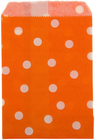 Пакет подарочный "Горох", цвет: оранжевый, 10 х 15 см. 1398822