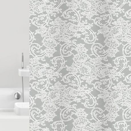 Штора для ванной Bacchetta "Dantelle", цвет: серый, 180 х 200 см