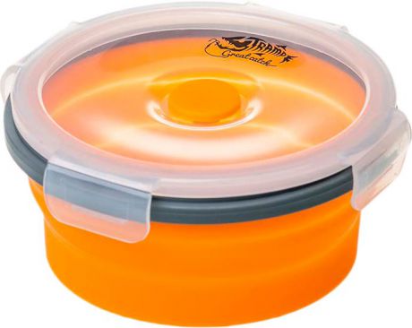 Контейнер Tramp "Силиконовая посуда", с крышкой-защелкой, цвет: оранжевый, 800 мл. TRC-087