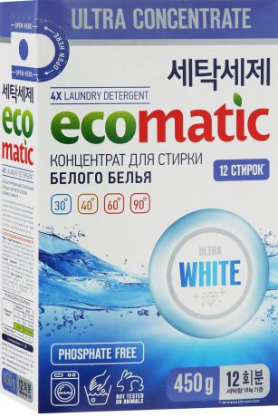 Концентрированный стиральный порошок Ecomatic "White", 450 г