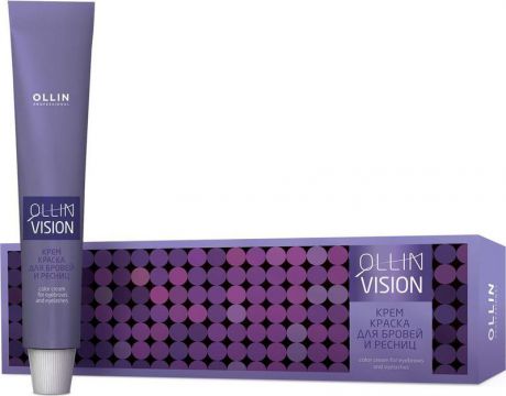 Ollin Крем-краска для бровей и ресниц (черный) 20 мл + салфетки под ресницы Vision Color Cream For Eyebrows And Eyelashes (Black) 15 пар