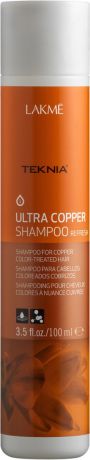 Шампунь Lakme Teknia Ultra Copper Shampoo "Медный", для поддержания оттенка окрашенных волос, 100 мл
