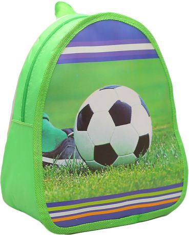 Рюкзак детский "Футбол", цвет: зеленый