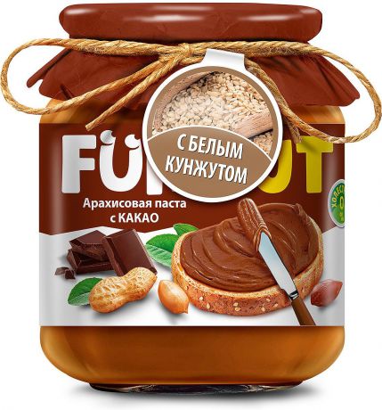 Арахисовая паста без масла Funnut "С какао с добавлением кунжута", 340 г
