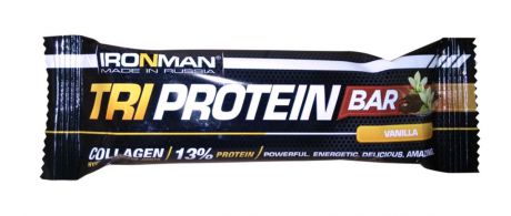 Батончик Ironman "Tri Protein Bar", ваниль, темная глазурь, 50 г