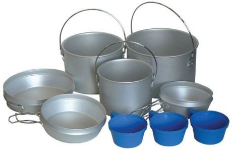 Набор походной посуды "Tramp", 9 предметов, цвет: серый. TRC-002
