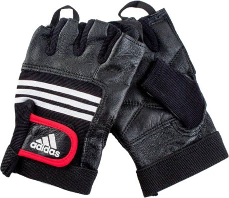 Тяжелоатлетические перчатки Adidas Leather Lifting Glove, цвет: черный, размер S/M