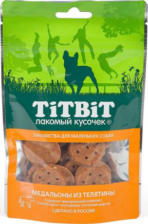 Лакомство Titbit "Медальоны из телятины", для собак малых пород, 50 г