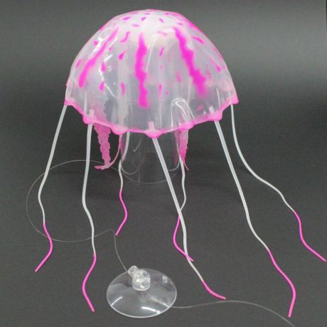 Декорация для аквариума Meijing Aquarium "Медуза", силиконовая, цвет: розовый. YM-1501P