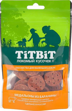 Лакомство Titbit "Медальоны из баранины", для собак малых пород, 50 г
