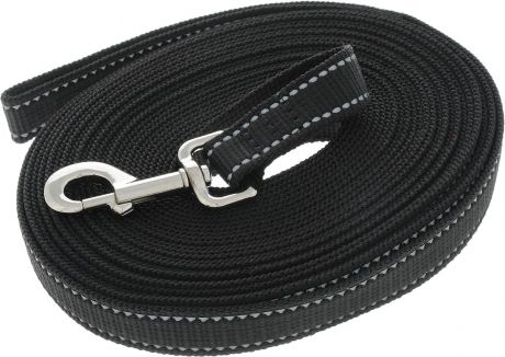 Поводок капроновый для собак "Аркон", цвет: черный, ширина 2,5 см, длина 10 м