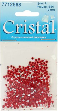 Стразы холодной фиксации "Cristyle", цвет: красный, диаметр 2 мм, 432 шт