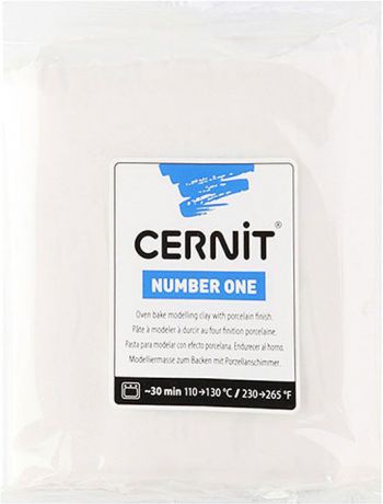 Глина полимерная Cernit "№1", запекаемая, цвет: белый матовый, 250 г