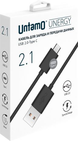 Untamo UUNCABTYPEC2.0BL, Black кабель USB -Type C (1 м)