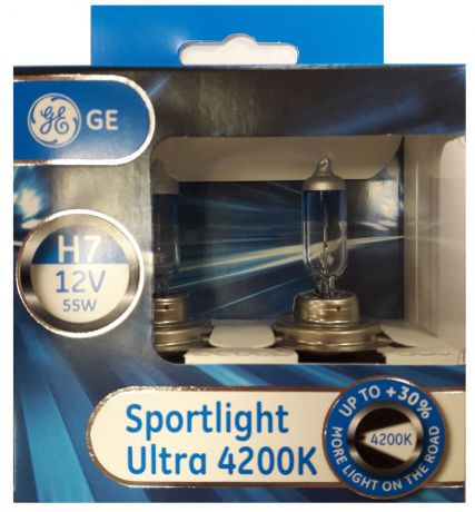 Лампа автомобильная General Electric "Sportlight Ultra", цоколь PX26d, 12V, 55W, 2 шт
