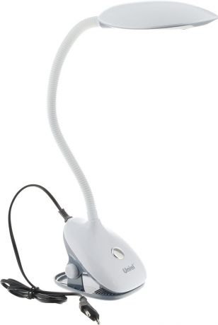 Светильник настольный Uniel TLD-529, светодиодный, на прищепке, цвет: серый, белый, 4 Вт
