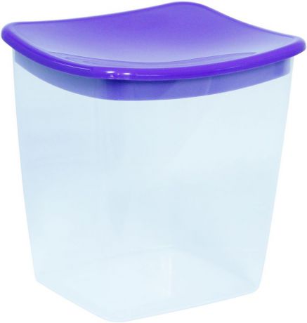 Емкость для сыпучих продуктов "Idea", квадратная, цвет: фиолетовый, 1 л