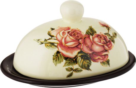 Масленка Loraine "Розы", цвет: молочный