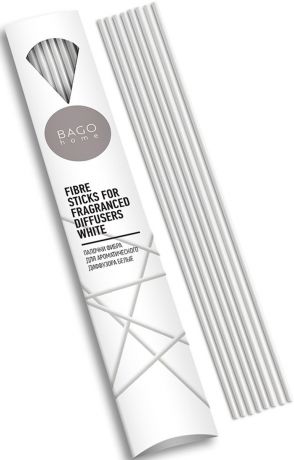 Палочки для ароматического диффузора "BAGO home", фибра, цвет: белый, длина 20 см, 8 шт