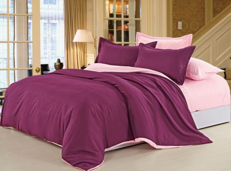 Комплект постельного белья Павлина Domenico Manetti, 4660006049432, бордовый, розовый, 1,5 спальный