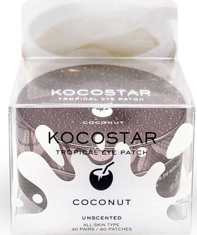 Гидрогелевые патчи для глаз Kocostar "Тропические фрукты. Кокос", 60 шт