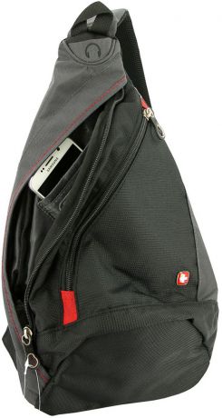 Рюкзак городской Wenger "Mono Sling", с одним плечевым ремнем, цвет: черный, серый, 7 л