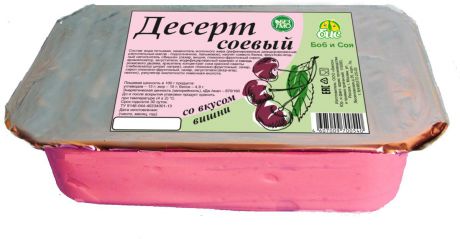 Боб и Соя Десерт со вкусом Вишни, соевый 10%, 200 г