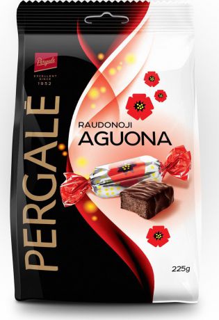 Конфеты Pergale Raudonoji Aguona, в темном шоколаде, 225 г