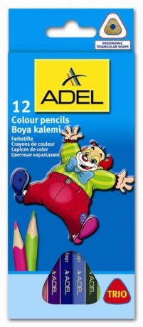 Набор цветных карандашей Adel Colour Trio 211-3315-007, 814011, 12 шт