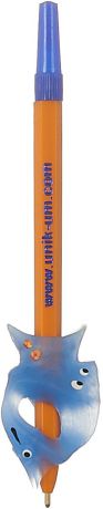 Ручка-самоучка УникУм "Тренажер для левшей", АС-1728, синий, корпус оранжевый
