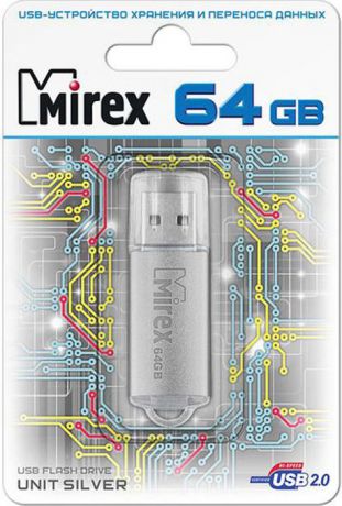 USB Флеш-накопитель Mirex Unit, 13600-FMUUSI64, 64GB, silver