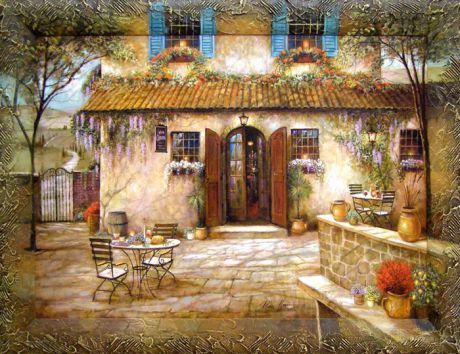 Картина Dekart "Уютный дворик", 8Л0869, 61,5 х 81,5 х 2 см