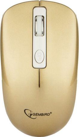 Мышь Gembird MUSW-400-G, беспроводная, 4 кнопки, золотой