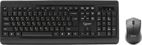 Комплект клавиатура + мышь Gembird KBS-8001, беспроводной, черный
