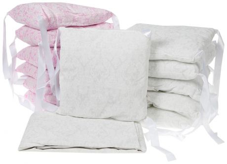 Комплект в овальную кроватку Sweet Baby Aria, 419057, розовый, белый, 5 предметов