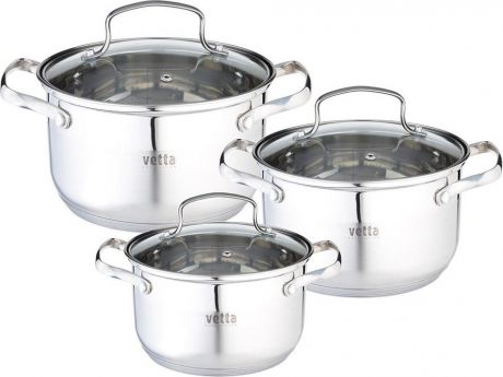 Набор посуды для приготовления Vetta Берн, 822125, серый, 6 предметов