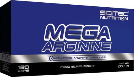 Аргинин Scitec Nutrition Mega Arginine, 120 капсул