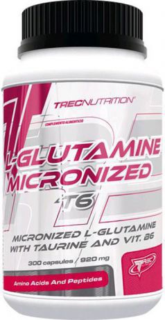 Глютамин Trec Nutrition L-Glutamine Micronized T6, 300 капсул