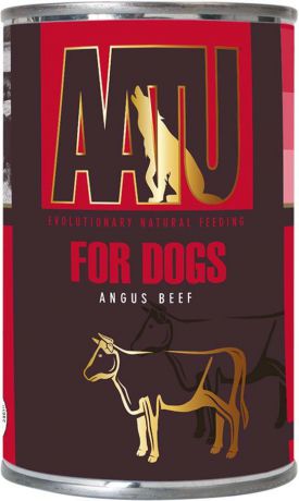 Корм консервированный Aatu, для собак, с говядиной ангус, 400 г