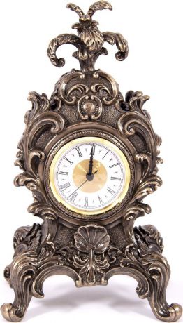 Часы настольные Русские Подарки "Барокко", 227611, бронза, 19 х 15 х 32 см