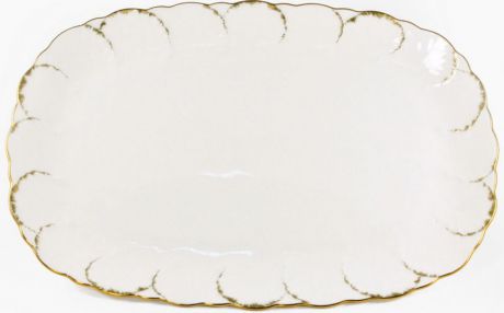 Блюдо Narumi Белый с золотом овальное, 8968-1785, 38 см